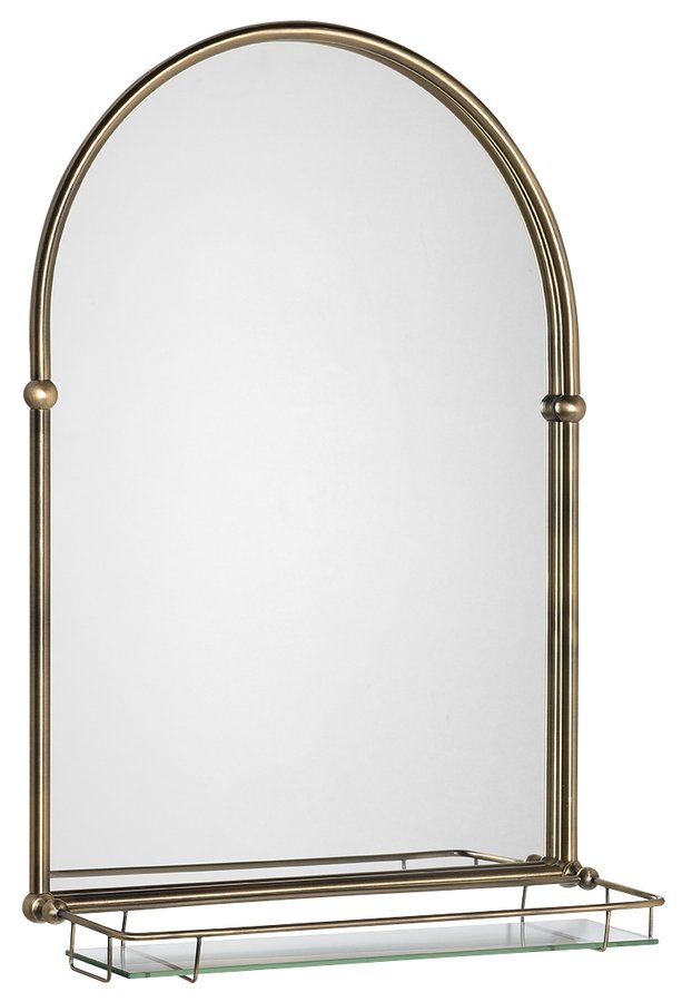 TIGA zrkadlo 48x67cm, sklenená polička, bronz HZ206