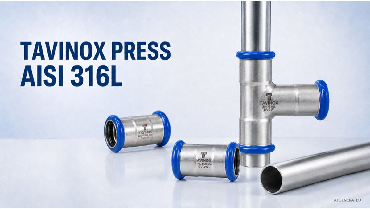 TAVINOX PRESS AISI 316L: profesionální nerezový lisovací systém pro vodu, topení a průmysl