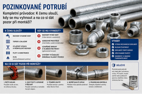Průvodce pozinkovaným potrubím: K čemu slouží, kdy se mu vyhnout a na co si dát pozor při montáži?