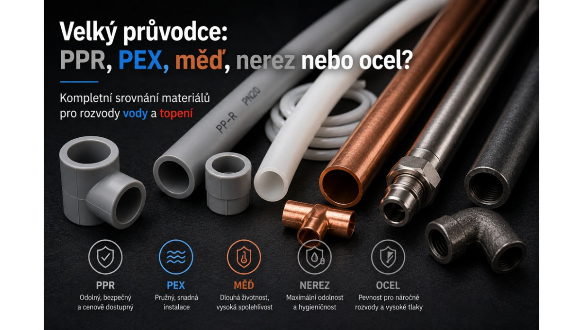 Velký průvodce: PPR, PEX, měď, nerez nebo ocel?