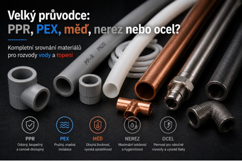 Velký průvodce: PPR, PEX, měď, nerez nebo ocel?