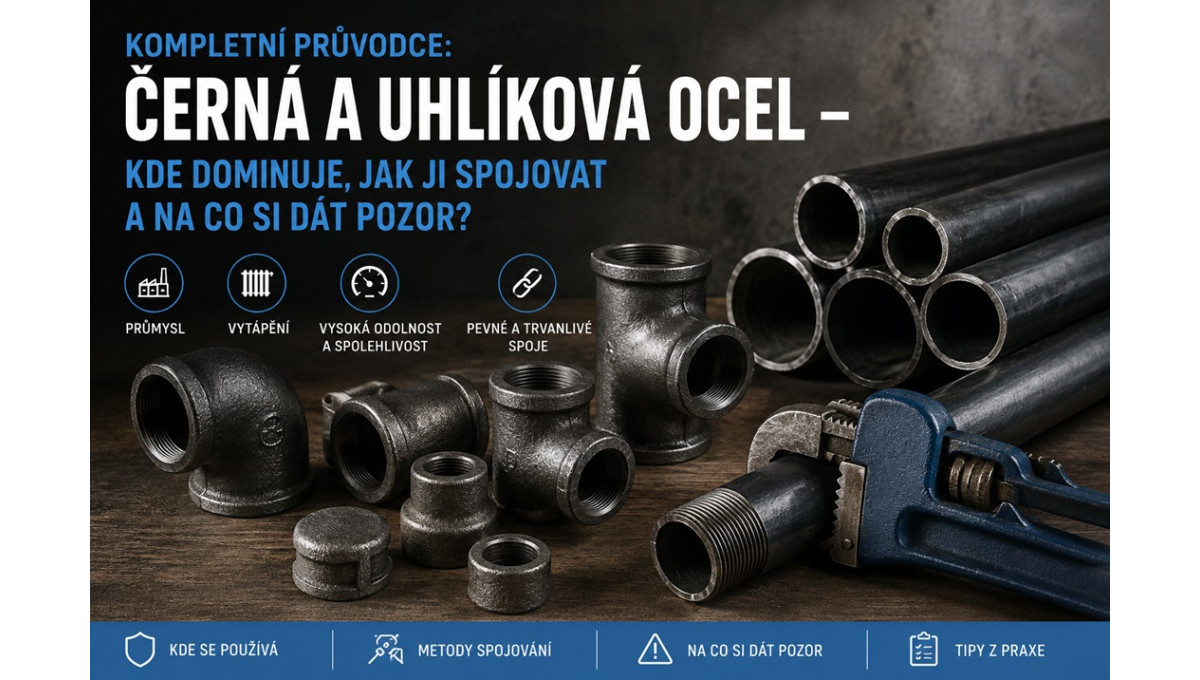 Černá a uhlíková ocel – Kde dominuje, jak ji spojovat a na co si dát pozor?