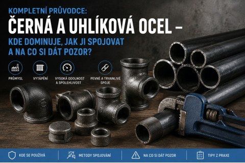 Černá a uhlíková ocel – Kde dominuje, jak ji spojovat a na co si dát pozor?