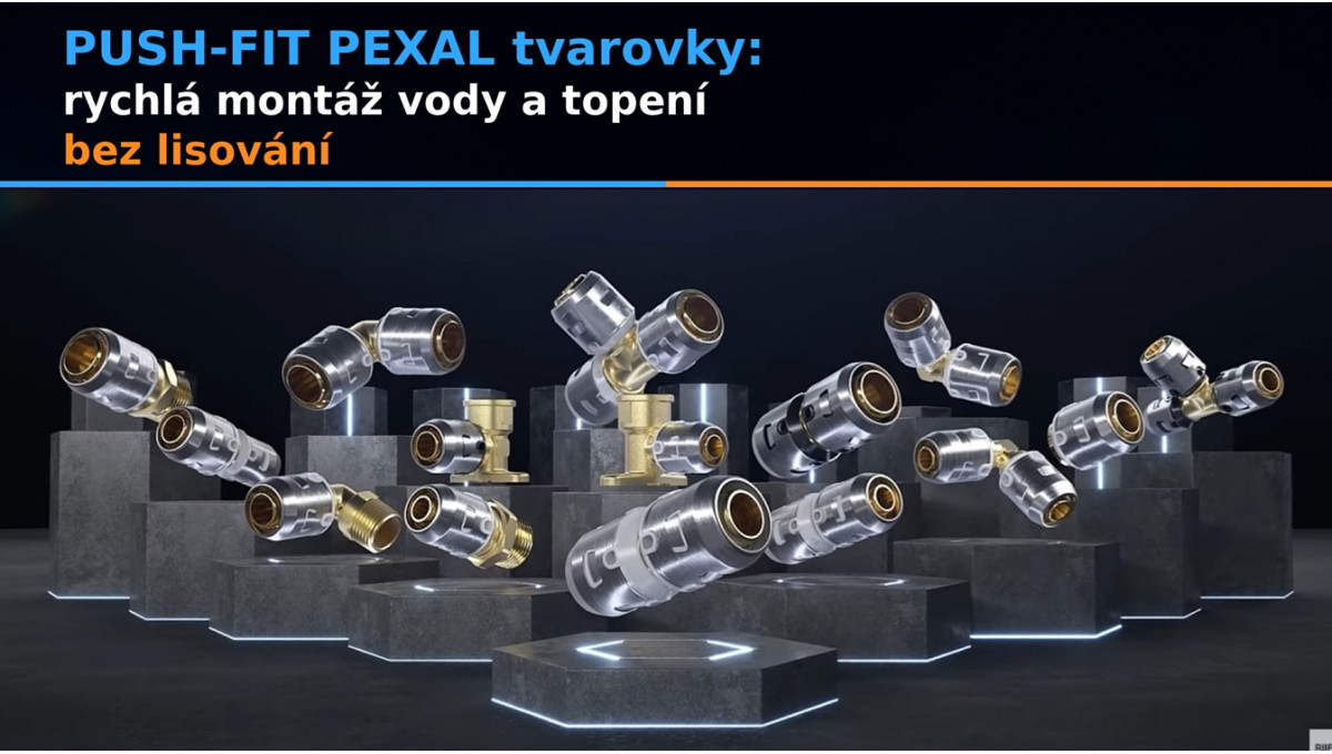 PUSH-FIT PEXAL tvarovky: rychlá montáž vody a topení bez lisování