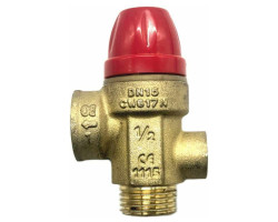 TIEMME pojistný ventil s připojením na manometr G1/4" 1/2" x 1/2" 1,5 BAR MF