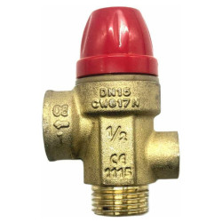 TIEMME pojistný ventil s připojením na manometr G1/4" 1/2" x 1/2" 6 BAR MF