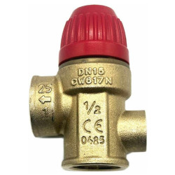 TIEMME pojistný ventil s připojením na manometr G1/4" 1/2" x 1/2" 6 BAR FF