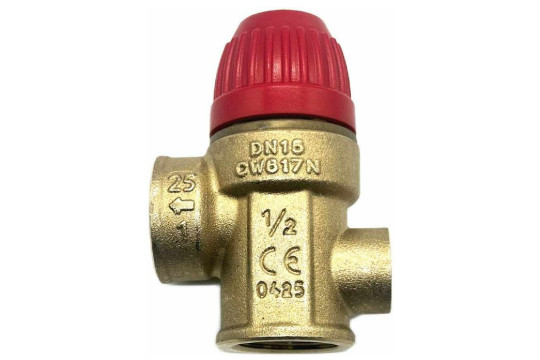 TIEMME pojistný ventil s připojením na manometr G1/4" 1/2" x 1/2" 1,8 BAR FF