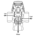 ESBE VTA 351 Termostatický směšovací ventil 3/4" (35°C - 60°C) Kvs 1,6 m3/h