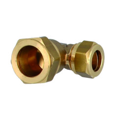 Mosazné svěrné koleno redukované 12 mm x 10 mm