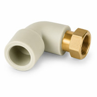 PPR Koleno 90° s převlečnou maticí 20 x 1/2" - kovový dřík PPR Koleno 90° s převlečnou maticí 20 x 1/2" - kovový dřík