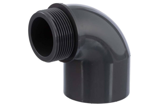 PVC koleno 90° s vnějším závitem 63mm x 2" 