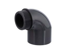 PVC koleno 90° s vnějším závitem 63mm x 2" 