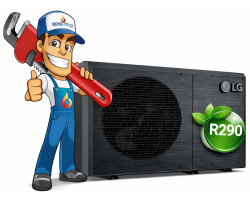 Tepelné čerpadlo LG ThermaV 16kW R290 MONOBLOK, model HM163HF.UB60 s montáží na klíč