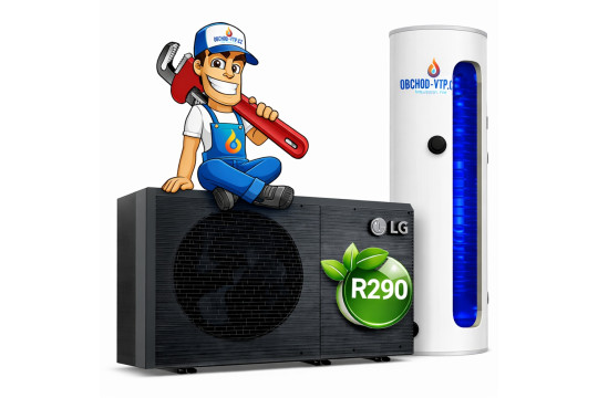 Tepelné čerpadlo LG ThermaV 14kW + TUV 200l R290 MONOBLOK, model HM143HF.UB60 s montáží na klíč