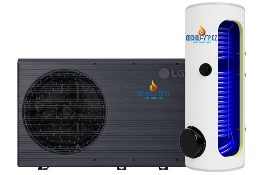 Tepelné čerpadlo LG ThermaV 9kW + TUV 200l R290 MONOBLOK, model HM093HF.UB40 s montáží na klíč