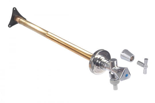 Schlösser Frost-Tec - s chrom.ovl.růžicí a nástrč.klíčem 1/2"-DN15-150-540 mm - zkracovací