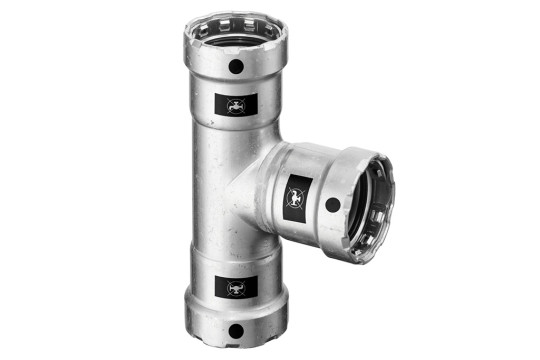 VIEGA MEGAPRESS 4218 T-kus 6/4", lisovací, topení, uhlíková ocel