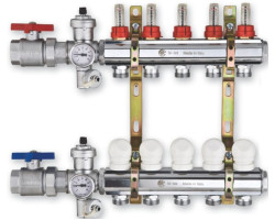 TOPHEAT RPT04-08 rozdělovač bez mísení, 8 okruhů s průtokoměry