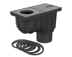 CHUDĚJ KV 110 lapač střešních splavenin 305x155mm, spodní, PP, černá