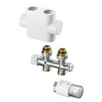 Připojovací sada Multiblock T/UNI SH pro koupelnová otopná tělesa, přímá, bílá