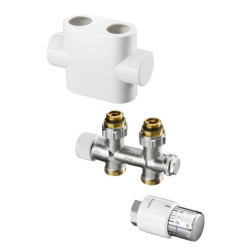 Připojovací sada Multiblock T/UNI SH pro koupelnová otopná tělesa, přímá, bílá