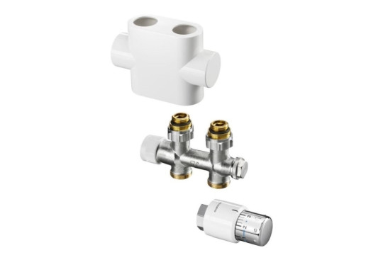 Připojovací sada Multiblock T/UNI SH pro koupelnová otopná tělesa, přímá, bílá