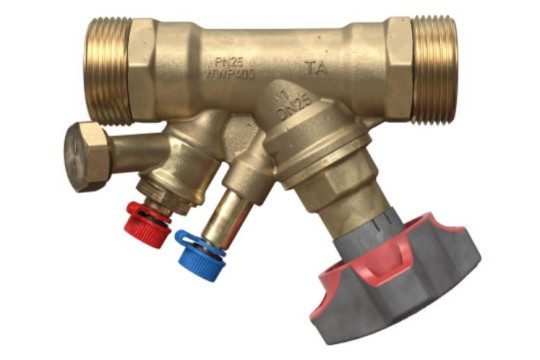 TA STAD 1" vyvažovací ventil DN25, PN25, uzavírací, s vypouštěním G3/4", voda, mosaz