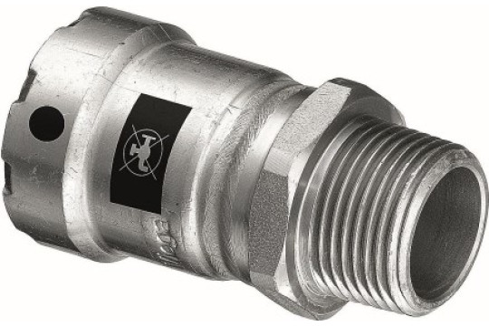 VIEGA MEGAPRESS 4211 přechodový kus 3/4"x3/4", s vnějším závitem, lisovací, topení, uhlíková ocel