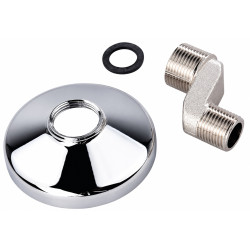 Excentrická etážka 1/2"x3/4", s rozetou, chrom