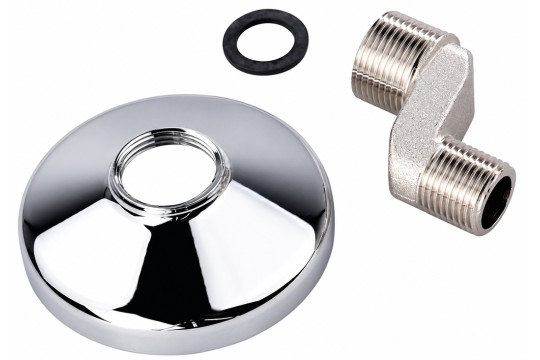 Excentrická etážka 1/2"x3/4", s rozetou, chrom