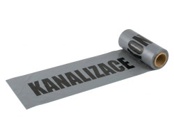 Výstražná fólie 300 × 0,08 mm „Pozor kanalizace“, šedá 100m