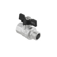 Kulový ventil BLACK 1/2" MF Motýl PN50 185°C PLNOPRŮTOK