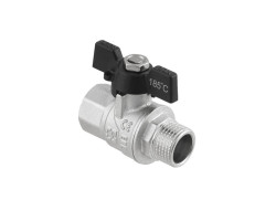 Kulový ventil BLACK 1/2" MF Motýl PN50 185°C PLNOPRŮTOK