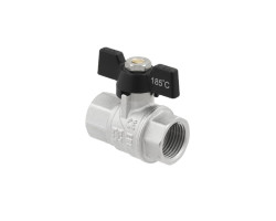 Kulový ventil BLACK 3/4" FF Motýl PN40 185°C PLNOPRŮTOK