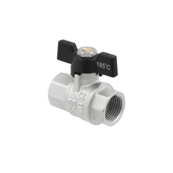 Kulový ventil BLACK 1" FF Motýl PN40 185°C PLNOPRŮTOK