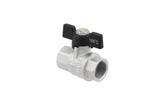 Kulový ventil BLACK 1" FF Motýl PN40 185°C PLNOPRŮTOK