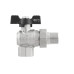 Kulový ventil BLACK 3/4" MF motýl se šroubením ROHOVÝ PN40 185°C PLNOPRŮTOK