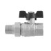 Kulový ventil BLACK 3/4" MF motýl se šroubením PN40 185°C PLNOPRŮTOK