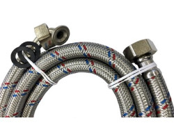 Tlaková flexi hadička s kolenem k pračce FF 3/4" x 3/4" 100cm, PN10, 100°C