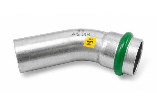 INOXPRESS GAS Oblouk I/A 45° 15mm