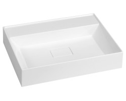 GODIVA umyvadlo 58x44cm, bez otvoru pro baterii, litý mramor, bílá