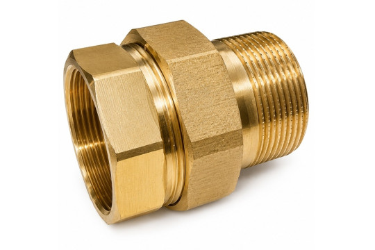 Mosazné šroubení přímé 3/8" s plochým těsněním, PN16