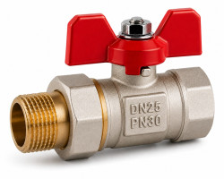 Kulový kohout MF 1/2" SE ŠROUBENÍM PN30 Motýlek, UCPÁVKA, plnoprůtok Kulový kohout MF 1/2" SE ŠROUBENÍM PN30 Motýlek, UCPÁVKA, plnoprůtok