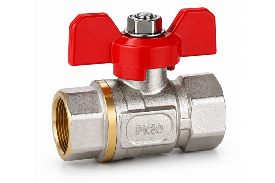 Kulový kohout FF 1/2" s UCPÁVKOU, Motýlek, PN30