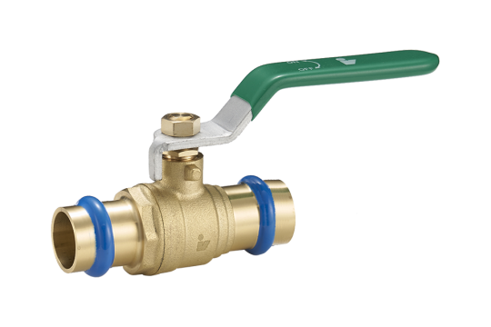 Kulový kohout PRESS "V" 22 mm, PÁKA, PN25, do 120°C