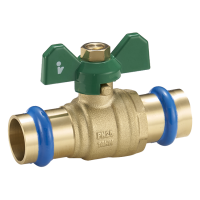 Kulový kohout PRESS "V" 15 mm, MOTÝL, PN25, do 120°C