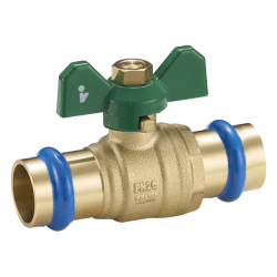 Kulový kohout PRESS "V" 28 mm, MOTÝL, PN25, do 120°C