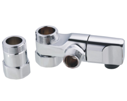 Mezikus za baterii 2x3/4" s odbočkou na připojení 1/2", Chrom (1482)