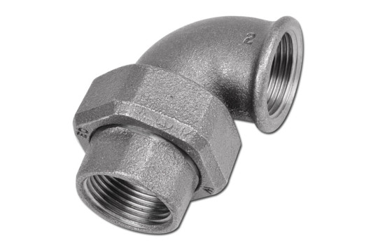 Černé šroubení rohové 90° FF 5/4"